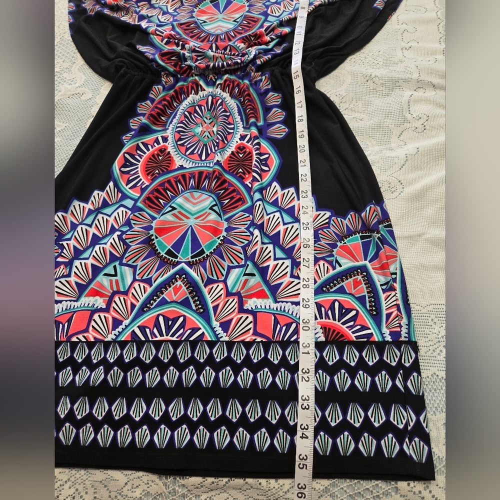 Signature by Sangria Multicolor Geometric Dress Sz 8 - Picture 7 of 9